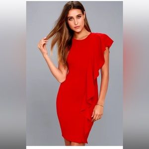 Red One Shoulder Bodycon Dress